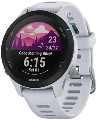 Смарт-часы Garmin Forerunner 255S,  27.5мм,  1.1",  белый/черный [010-02641-33]
